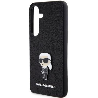 6. Etui Karl Lagerfeld Fixed Glitter Ikonik Logo Metal Pin na Samsung Galaxy S24+ - czarne