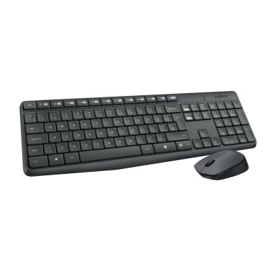 4. Zestaw klawiatura + mysz membranowa Logitech MK235 920-007931 (USB 3.0; kolor szary; optyczna)