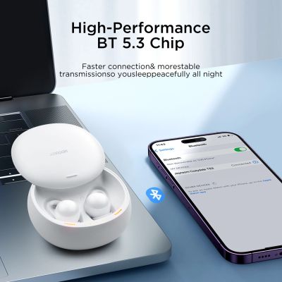 6. Słuchawki bezprzewodowe TWS Joyroom JR-TS2 Cozydots Series do spania ANC Bluetooth 5.3 - białe