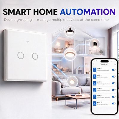2. QOLTEC WŁĄCZNIK/WYŁĄCZNIK ŚWIATŁA | DOTYKOWY 2-KANAŁOWY | WI-FI | TIMER | TUYA | BIAŁY