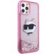 4. Etui Karl Lagerfeld Glitter Choupette Head na iPhone 12 / iPhone 12 Pro - różowe