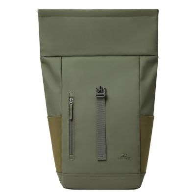 4. Rivacase Eden plecak Plecak podróżny Oliwkowy Skóra woskowana (Pull Up), Poliester, Przetworzony politereftalan etylenu (rPET)