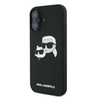 2. Etui Karl Lagerfeld Silicone nauble Heads Print MagSafe na iPhone 16 - czarne