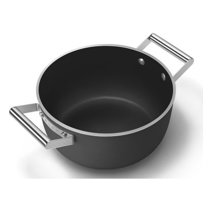 8. Smeg CSF2412BLM Kochtopf, 20 cm, Keramik, Edelstahlgriff, Mattschwarz
