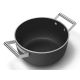 8. Smeg CSF2412BLM Kochtopf, 20 cm, Keramik, Edelstahlgriff, Mattschwarz