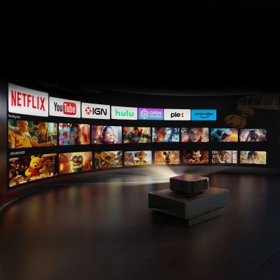 24. Projektor multimedialny Yaber K3 Pro LCD FullHD 1080p z głośnikami JBL i subwooferem - czarny