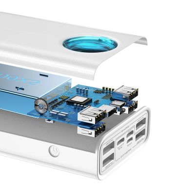 6. Baseus Amblight powerbank 65W 30000mAh Overseas Edition biały (PPLG000102)