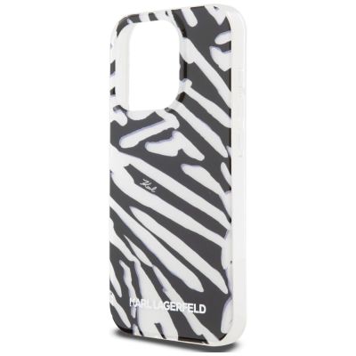 5. Etui Karl Lagerfeld IML Zebra Pattern & Cord na iPhone 15 Pro - czarne