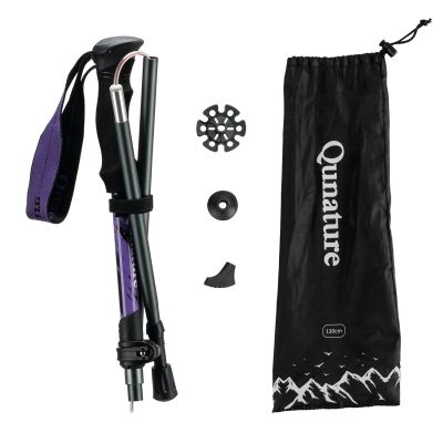 2. Kijek trekkingowy Qunature nordic walking aluminiowy 110 - 130 cm 1 szt. - fioletowy