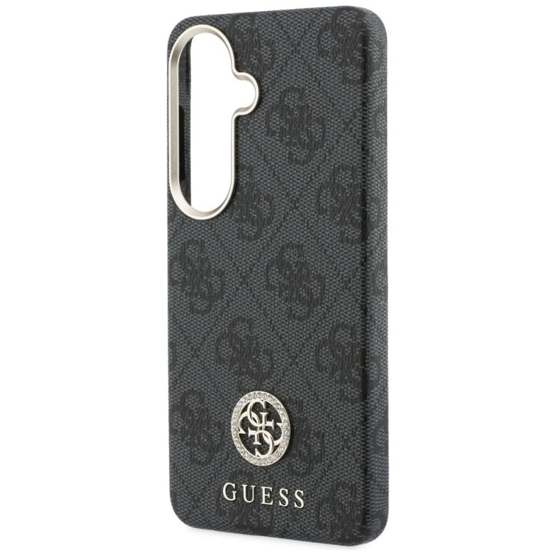 6. Etui Guess 4G Rhinestone Round Logo MagSafe na Samsung Galaxy S26+ - czarne