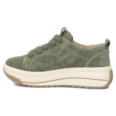 3. Skórzane sneakersy na platformie zielone Filippo  DP7959