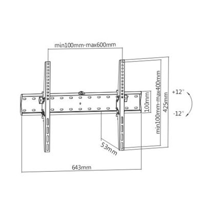 7. GEMBIRD UCHWYT REGULOWANY LCD 37-70 VESA MAX 600 X 400MM, DO 40KG