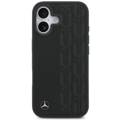 3. Etui Mercedes Leather Laurel Leaves MagSafe na iPhone 17 - czarne