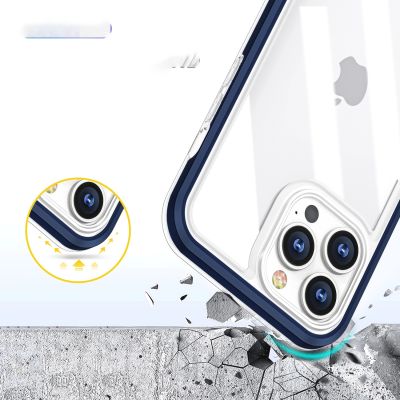 6. Clear 3in1 etui do iPhone 13 Pro żelowy pokrowiec z ramką niebieski