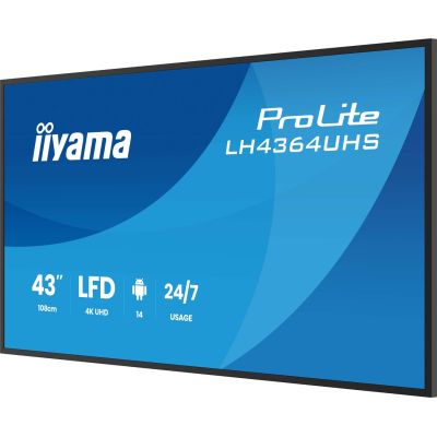 6. Płaski ekran iiyama LH4364UHS-B1AG 43 cale LCD UHD - 109,2 cm