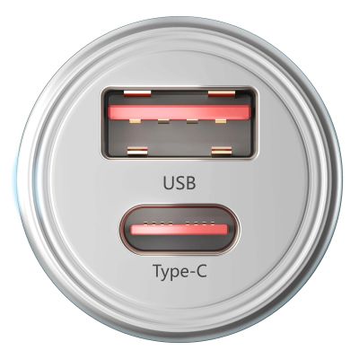 3. Ładowarka samochodowa 3mk Hyper Car Charger 45W USB-C USB-A - srebrna