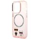 6. Etui Karl Lagerfeld Karl&Choupette Aluminium MagSafe na iPhone 14 Pro - różowe