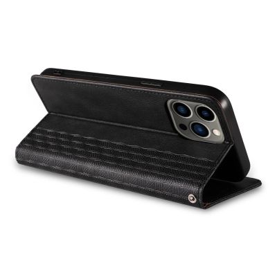 10. Magnet Strap Case etui iPhone 14 Pro pokrowiec z klapką portfel mini smycz podstawka czarne