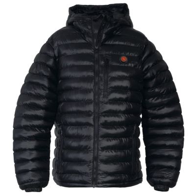 21. GLOVII OGRZEWANA KURTKA MĘSKA Z KAPTUREM OCIEPLANA PIERZEM SYNTETYCZNYM, XL, CZARNA, BATERIA, ŁADOWARKA I POKROWIEC, GTMBXL