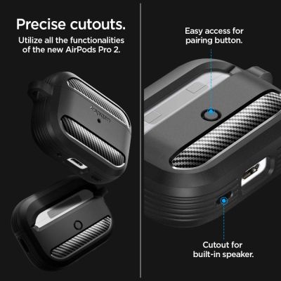 15. Etui Spigen Rugged Armor na Apple AirPods Pro 1 / 2 - czarny mat