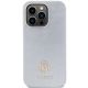 3. Etui Guess Strass Metal Logo na iPhone 15 Pro - srebrne