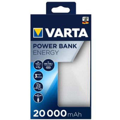 3. Varta Energy 20000 Litowo-polimerowy (LiPo) 20000 mAh Czarny, Biały