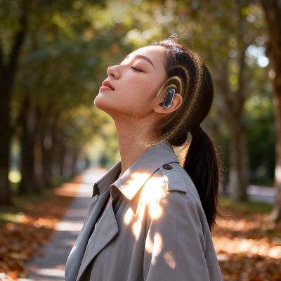 8. Słuchawki Dudao U17Z Bluetooth 5.3 OWS z zausznikami - czarne
