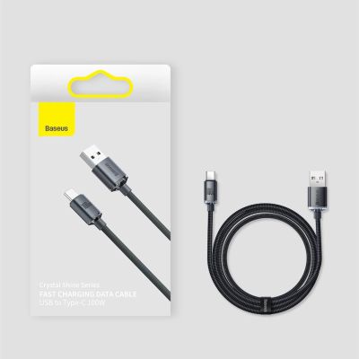 17. Baseus Crystal Shine Series kabel przewód USB do szybkiego ładowania i transferu danych USB Typ A - USB Typ C 100W 1,2m niebieski (CAJY000403)