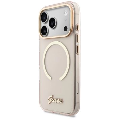 2. Etui Guess IML Script Metal MagSafe do iPhone 17 Pro Max - różowe