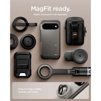 9. Etui Spigen Tough Armor Mag MagSafe na Google Pixel 11 - ciemnoszare