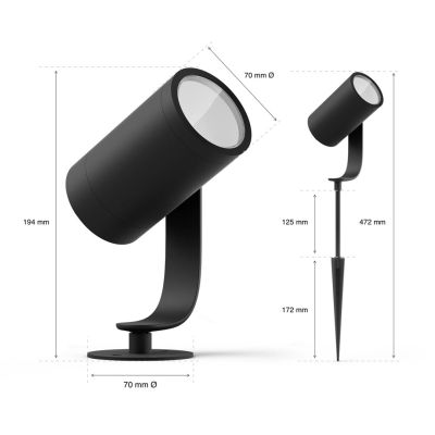 4. Philips Hue White and color ambiance Zewnętrzny reflektor Lily