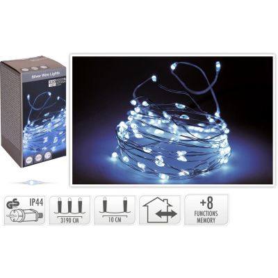 15. LAMPKI DRUCIKI GIRLANDA 320 LED ZIMNY BIAŁY