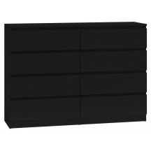 M8 MALWA KOMODA 140CM 8 SZUFLAD CZARNY