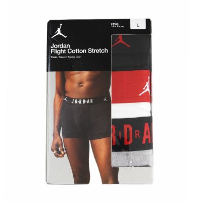11. Bokserki męskie Air Jordan Flight Cotton Core Boxer 3-pack Grey/Black/White - JM0693-F66