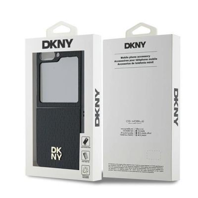 8. Etui DKNY Repeat Pattern Stack Logo na Samsung Galaxy Z Flip6 - czarne