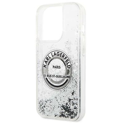 6. Etui Karl Lagerfeld Liquid Glitter RSG na iPhone 14 Pro Max - srebrne