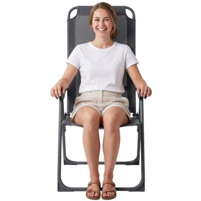 8. KRZESŁO FOTEL TURYSTYCZNE Z PODŁOKIETNIKAMI SKŁADANE GRAFIT REDCLIFFS