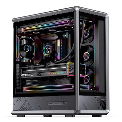 10. Jonsbo D401 PC-Gehäuse, Midi Tower, ATX, Tempered Glass - schwarz