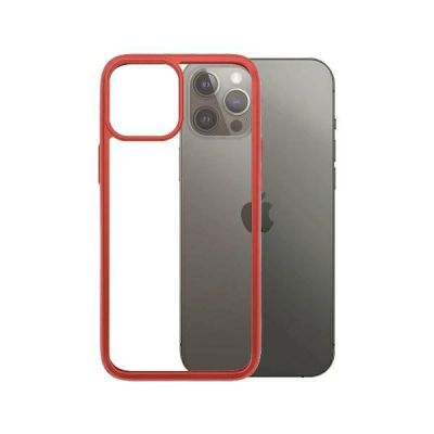 2. Etui PanzerGlass ClearCase na iPhone 12 Pro Max - przezroczysto-czerwone