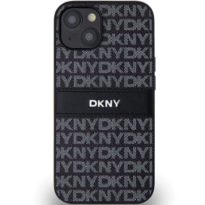 3. Etui DKNY Leather Mono Stripe & Metal Logo na iPhone 15 / 14 / 13 - czarne
