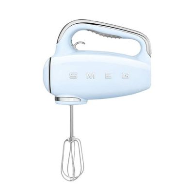18. Mikser ręczny Smeg HMF01PBEU w stylu retro z lat 50. Pastelowy niebieski