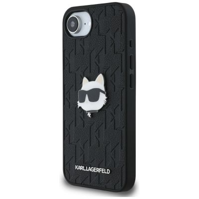 2. Etui Karl Lagerfeld Monogram Choupette Head Pin na iPhone 16e - czarne