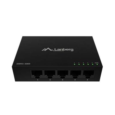 4. LANBERG SWITCH DSM1-1005 5X1GB/S NIEZARZĄDZALNY GIGABIT ETHERNET DESKTOP 12V (OBUDOWA METALOWA)