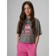 T-shirt boxy z nadrukiem dziewczęcy 4F 4FJRAW26TTSHF4239-22S