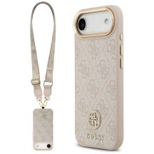 Etui Guess 4G Strass Logo & Big Strap Metal Buttons MagSafe na iPhone Air - różowe
