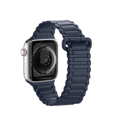 2. Dux Ducis Strap (Armor Version) pasek Apple Watch Ultra, SE, 9, 8, 7, 6, 5, 4, 3, 2, 1 (49, 45, 44, 42 mm) silikonowa magnetyczna opaska bransoleta niebieski