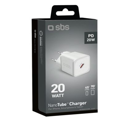 2. Ładowarka sieciowa SBS TETRGAN1C20W 20W GaN z Power Delivery - biała