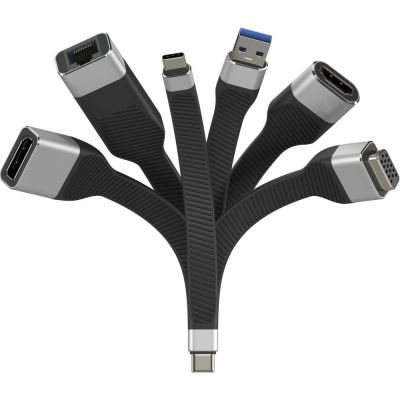 4. Techly ICOC USBC-RJ45 kabel sieciowy Czarny 0,144 m