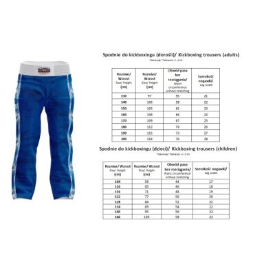 4. Spodnie do kickboxingu MASTERS SKBP-M (WAKO APPROVED)