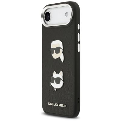 2. Etui Karl Lagerfeld FW Grained Karl & Choupette Heads Pins & Logo na iPhone Air - czarne